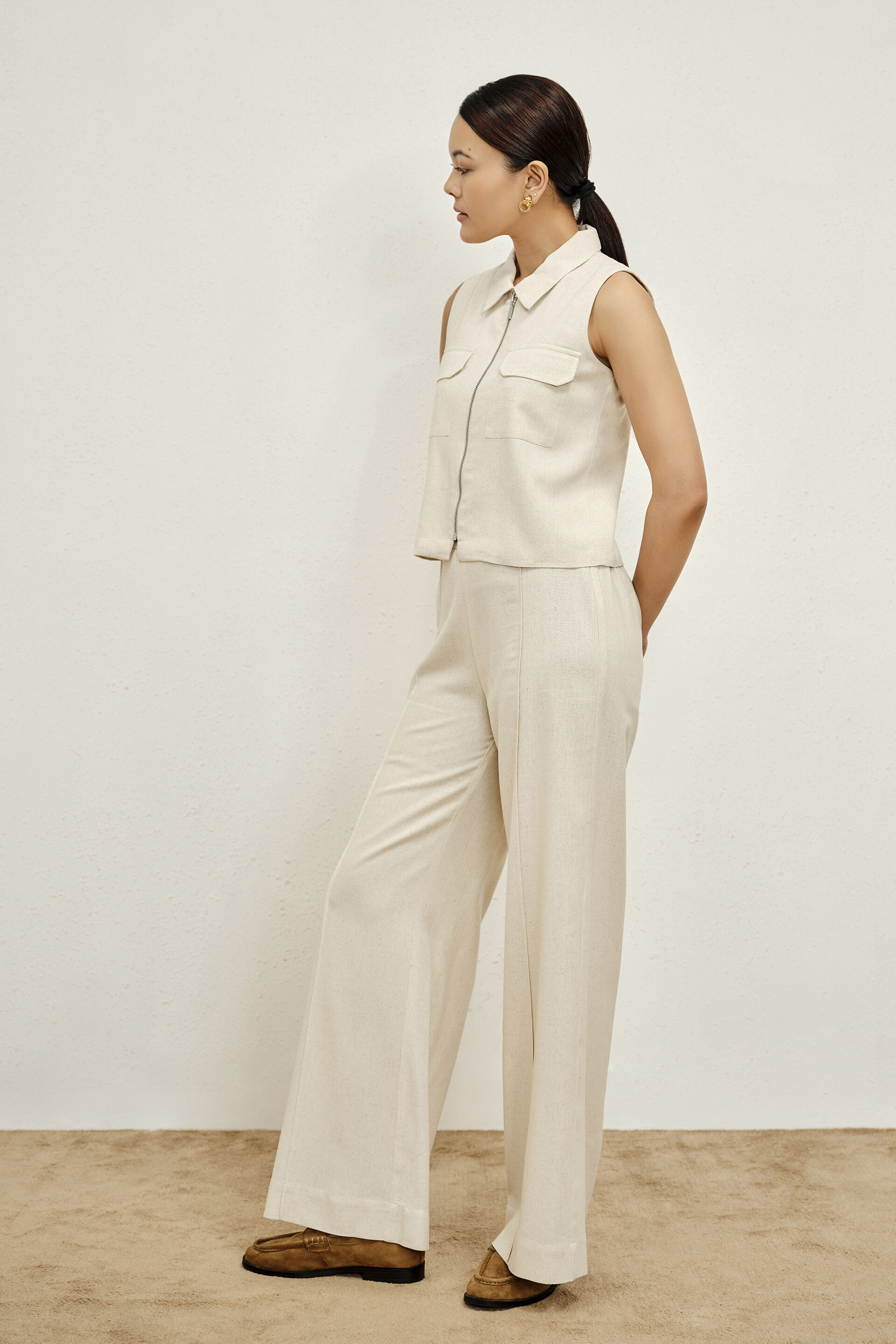 Thea Natural Zip Top, Natural, image 2